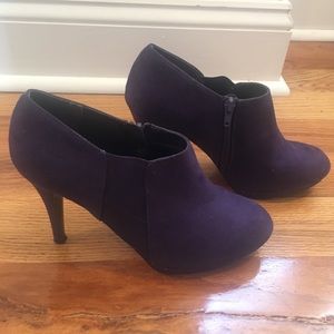 Suede purple booties